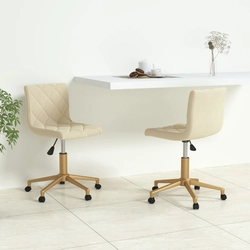 Otočné stolní židle, 2 ks, krémové, sametové čalounění