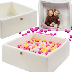 Square White Dry Pool With Sensory Balls For Children From MeowBaby