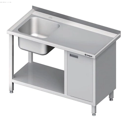 1-bowl sink table(L), with a cabinet and a shelf 1300x700x850 mm