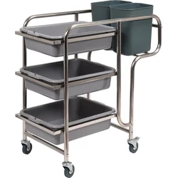 100kg waiter's trolley with 5 YATO containers