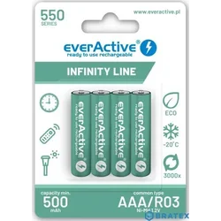 EverActive Rechargeable batteries R03/AAA 550 mAH blister 4 pcs.Infinity Line technology ready to use