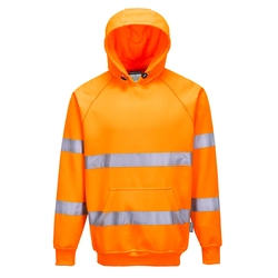 PORTWEST Hi-Vis hooded sweatshirt Size: 4XL, Color: fluorescent orange