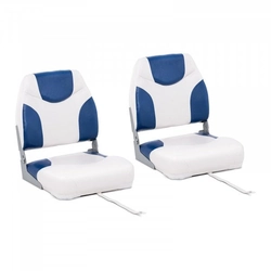 Boat seats - 2 pcs - 50x42x51 cm - white and blue MSW 10061629 MSW-MBS-02