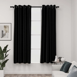 Lumarko Stylized linen curtains, 2 pcs, anthracite, 140x175 cm