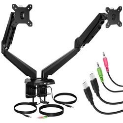 Holder, hanger, arm for two monitors, 15-27 '' screens, rotatable, max. 16 kg