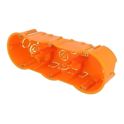 Electric Deep Flush-mounted Triple Box for Drywall PK 60 Pawbol A.0041PG Orange