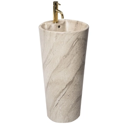 The freestanding ceramic washbasin Blanka Natural Matt Marble