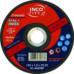 Abrasive disc, grinding wheel STANDARD STAL + INOX - INCO FLEX, Type: 41, Size: 230 x 1.9 x 22.23