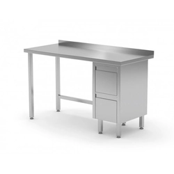 Wall table, cabinet with two drawers - drawers on the right side 1600 x 600 x 850 mm POLGAST 123166-P 123166-P