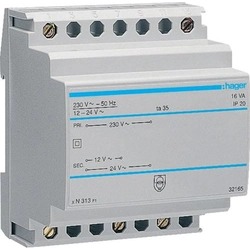 Hager Transformator bezpieczeństwa modułowy 230/12- 24V AC 1,33-0,67A (ST313)