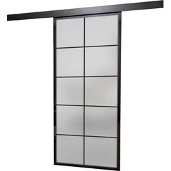 SLIDING DOORS 1000X2100 ALUMINUM BLACK SATIN (10 FIELDS)