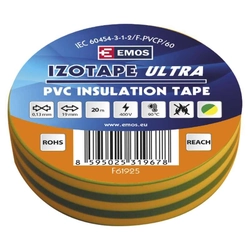 Emos Izolačná páska PVC 19mm / 20m zelenožltá F61925