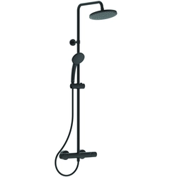 Stationary shower system Ideal Standard Ceratherm T25, with Ø200 overhead and hand shower, Silk Black matt black