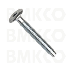 Furniture screw, flat head 15 mm, Allen key, steel 4.6, white zinc, m6x50 mm