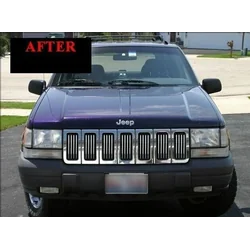 1993-1998 JEEP GRAND CHEROKEE - Chromen grillstrips met chromen accenten