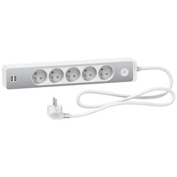 Schneider Electric Odace surge protection power strip 5 sockets 1.5 m silver (ST935U1WA)