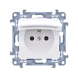 Single plug socket for the version IP44 - with a seal - flap in the color of the cover - white 16A