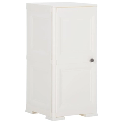 Plastic cabinet, 40 x 43 x 85.5 cm, wood look, white