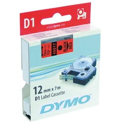DYMO label LM D1 base, 12mm, black letter / red base