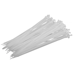 Cable tie, white, 4,8x200mm, 100 pieces