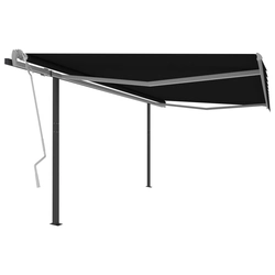 Hand-rolled awning with posts, 4.5 x 3 m, anthracite