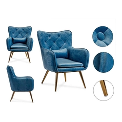 Blue Velvet Armchair (68 x 92 x 70 cm)