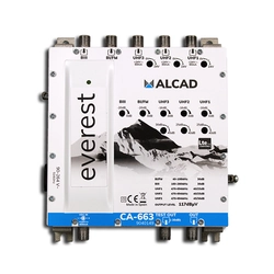 Alcad CA-663 3xUHF, BI / FM, BIII / DAB, LTE700 LTE800 multi-range amplifier