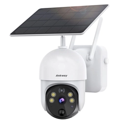 Full HD solar camera 1080P with PTZ solar charger 14400mAh white