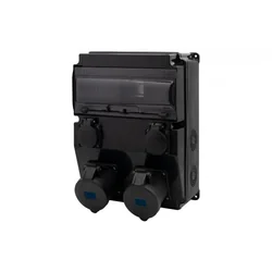 Black CAJA 12M SCENIC switchboard - sockets 16A/3P, 32A/3P, 2x230V F3.2897