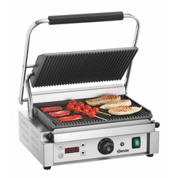 Contact grill, grooved panini with digital Bartscher timer