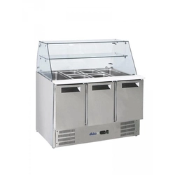 2-door refrigerated salad table with a glass extension HENDI 236192