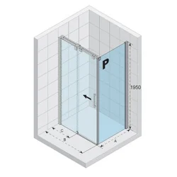 Shower wall 80x195 cm right Riho Ocean GU0300102 - sale