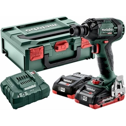 Metabo SSW 18 LTX 300 BL cordless impact driver 18 V | 300 Nm | 1/2 inches | Carbon Brushless | 2 x 4 Ah battery + charger | in metaBOX