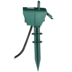 2 Aia pistikupesad – roheline – IP44 – 3m juhe – Garden Spike