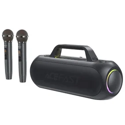 200W bezvadu karaoke skaļrunis ar 2 USB-C mikrofoniem, melns