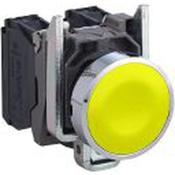 Schneider Electric Control button 22mm yellow with spring return 1Z (XB4BA51)