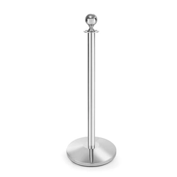 The base for the barrier post in silver, chrome-plated