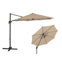 Garden umbrella with rotating arm, round 300 cm, beige