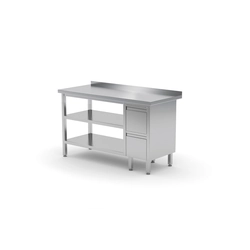 Wall table with two drawers and two shelves - drawers on the right side | 1800x600x850 mm