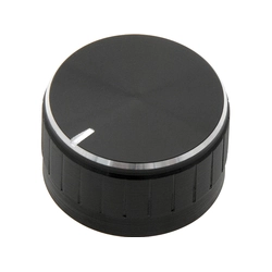 Pot knob black medium - 30mm ind. silver