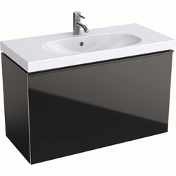 Cabinet Geberit Acanto for the sink, 90 cm narrower, black