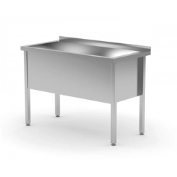 Table with a single-chamber pool - chamber height h = 400 mm 700 x 700 x 850/400 mm POLGAST 205077/4 205077/4