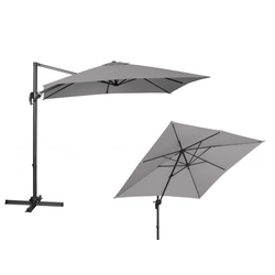 Garden umbrella with a square rotating arm, 2.5 x 2.5 m, gray
