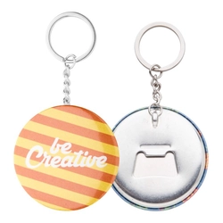 Key Chain With Badge KeyBadge Bottle - Silver