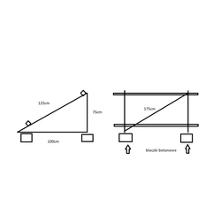 A set of elements for self-assembly on the ground on 2 panels 30mm, up to 115cm, wide vertically