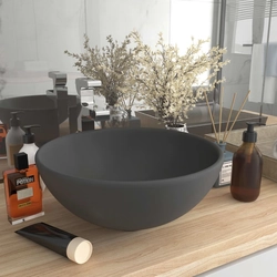 Lumarko Round bathroom washbasin, matt dark gray, 32.5 x 14 cm