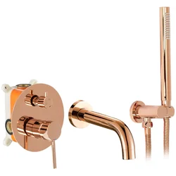 Rea Lungo rose gold concealed bathtub faucet + Box