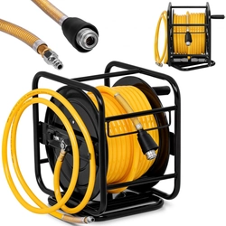 Hose, compressed air line on a reel with a rotating drum 360 8 bar 30 m + 2 m