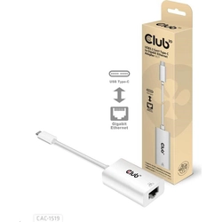 Club3D Adapter active USB 3.2 type C to LAN (Gigabit Ethernet - 1Gb), 20cm