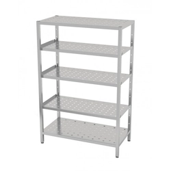 Warehouse shelf, 5 perforated shelves 1000 x 700 x 1800 mm POLGAST 345107 345107